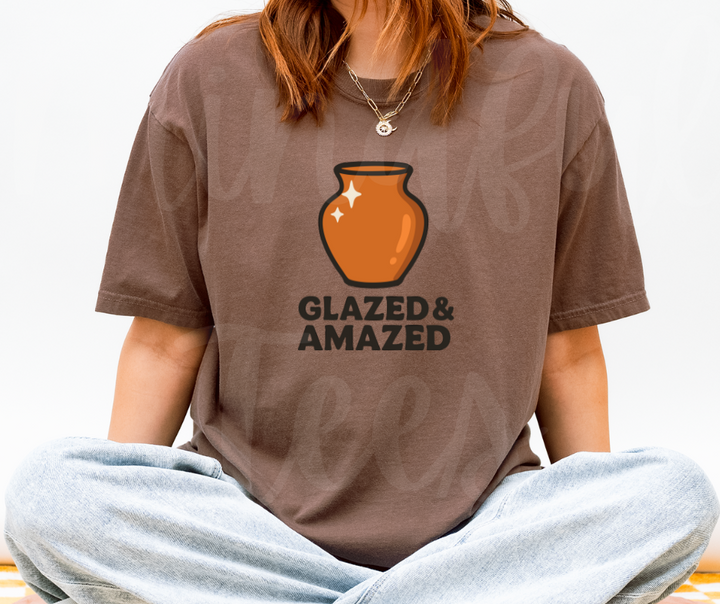 "Glazed & Amazed" Funny Design Pottery Clay Hobby Inspired Unisex heavyweight t-shirt