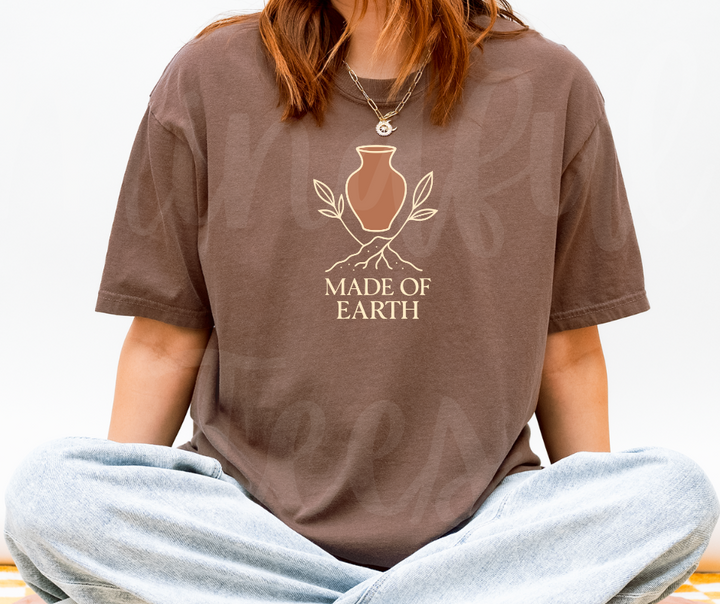 "Made Of Earth" Funny Design Pottery Clay Hobby Inspired Unisex heavyweight t-shirt