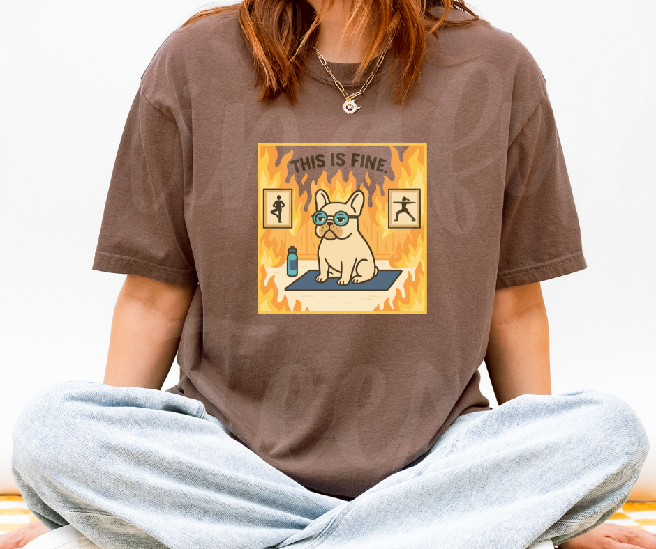 "This Is Fine" Sarcastic Design Unisex heavyweight t-shirt