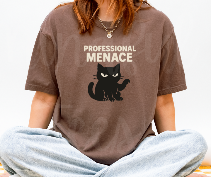 "Professional Menace" Sarcastic Cat Design Unisex heavyweight t-shirt