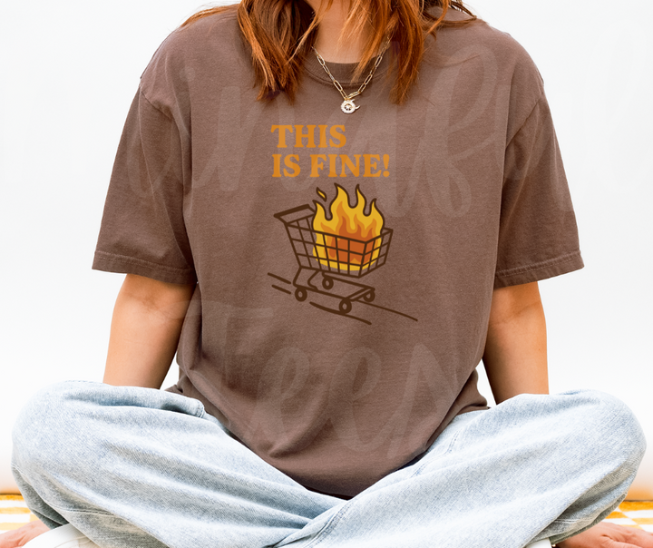 "This Is Fine" Sarcastic Design Unisex heavyweight t-shirt