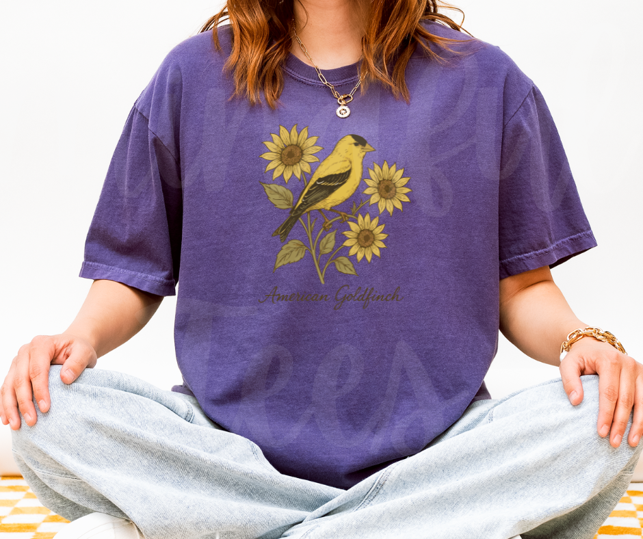 "American Goldfinch" Birdwatching Design Birds and Nature Inspired Unisex heavyweight t-shirt