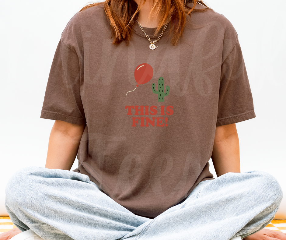 "This Is Fine" Sarcastic Design Unisex heavyweight t-shirt