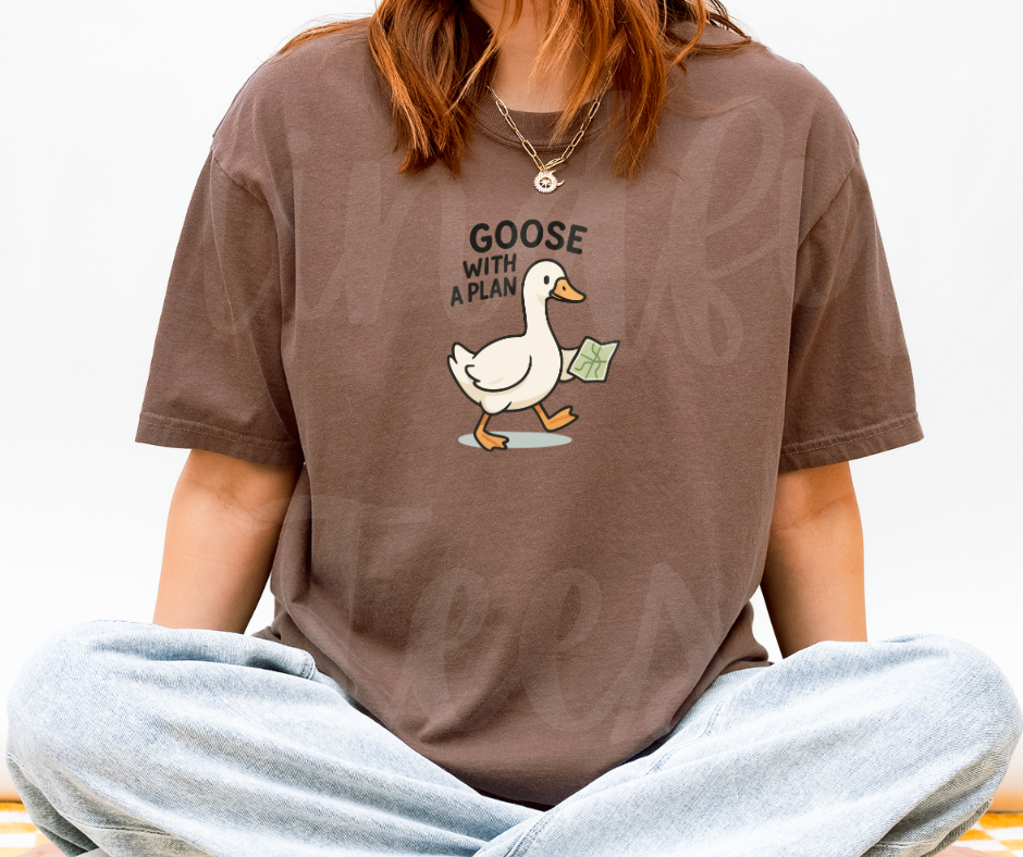 "Goose with a Plan" Sarcastic Design Unisex heavyweight t-shirt