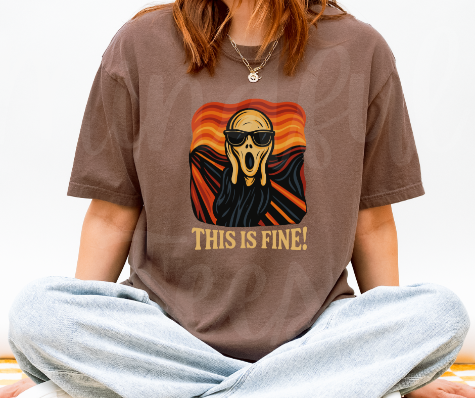 "This Is Fine" Sarcastic Design Unisex heavyweight t-shirt