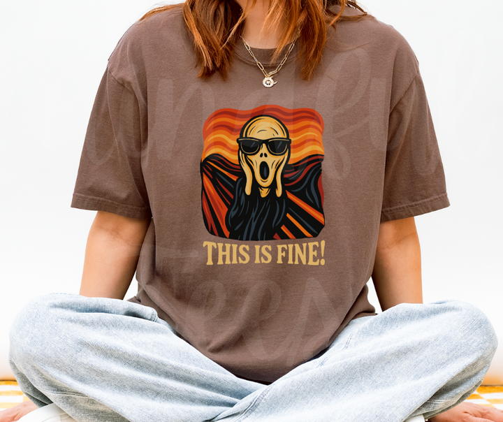 "This Is Fine" Sarcastic Design Unisex heavyweight t-shirt