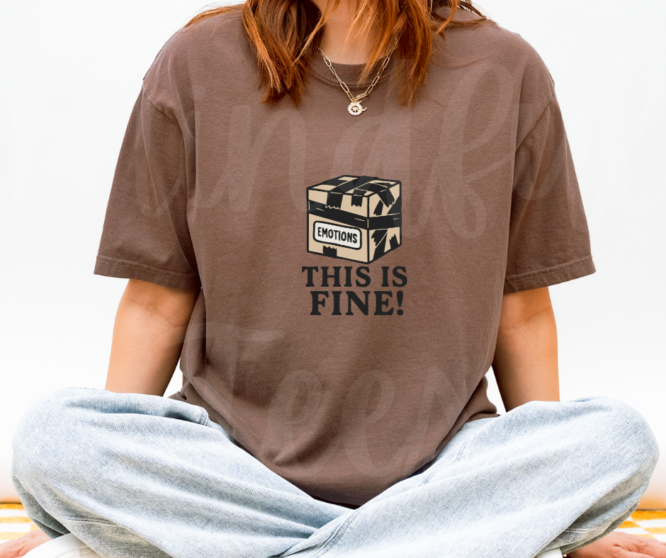 "This Is Fine" Sarcastic Design Unisex heavyweight t-shirt