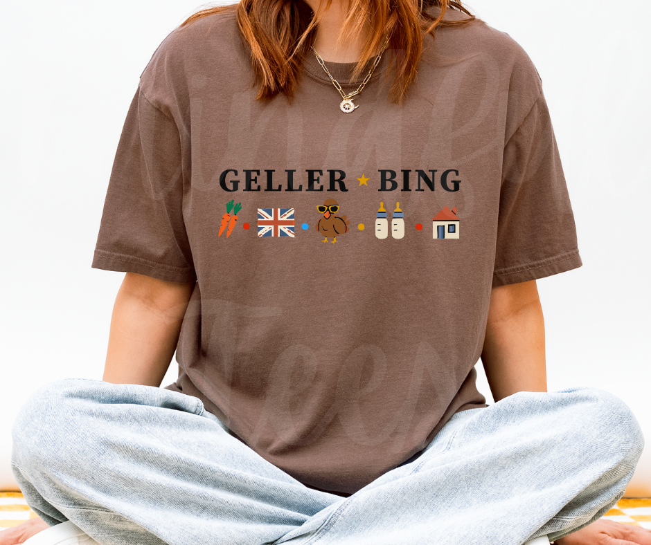 "Geller-Bing" Sarcastic Design Friends Inspired Unisex heavyweight t-shirt