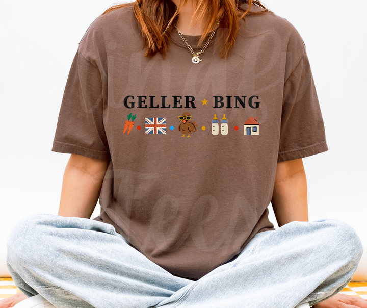 "Geller-Bing" Sarcastic Design Friends Inspired Unisex heavyweight t-shirt