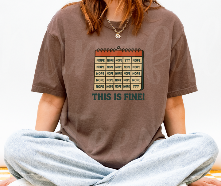 "This Is Fine" Sarcastic Design Unisex heavyweight t-shirt