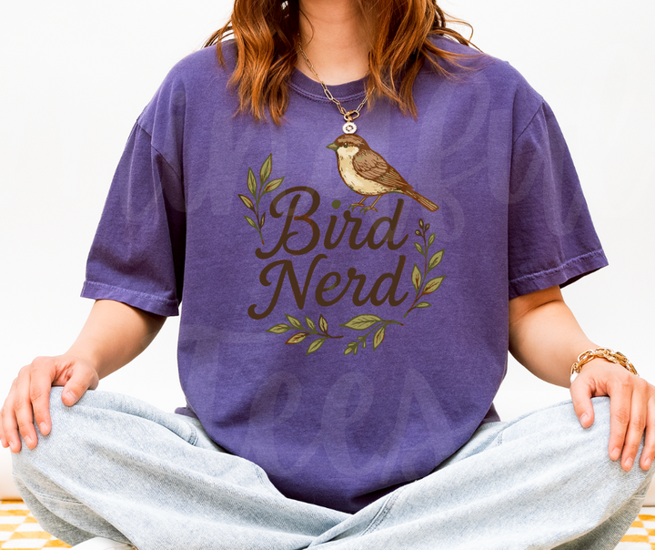 "Bird Nerd" Birdwatching Design Birds and Nature Inspired Unisex heavyweight t-shirt