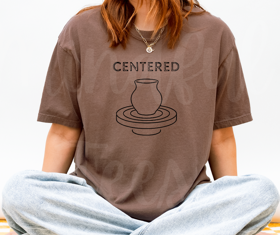"Centered" Funny Design Pottery Clay Hobby Inspired Unisex heavyweight t-shirt