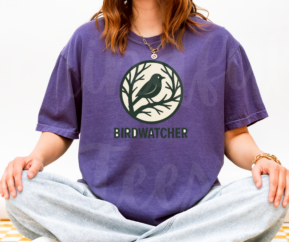 "Birdwatcher" Birdwatching Design Birds and Nature Inspired Unisex heavyweight t-shirt