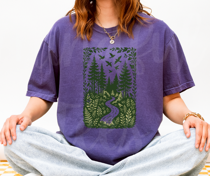 "The Path" Birdwatching Design Birds and Nature Inspired Unisex heavyweight t-shirt