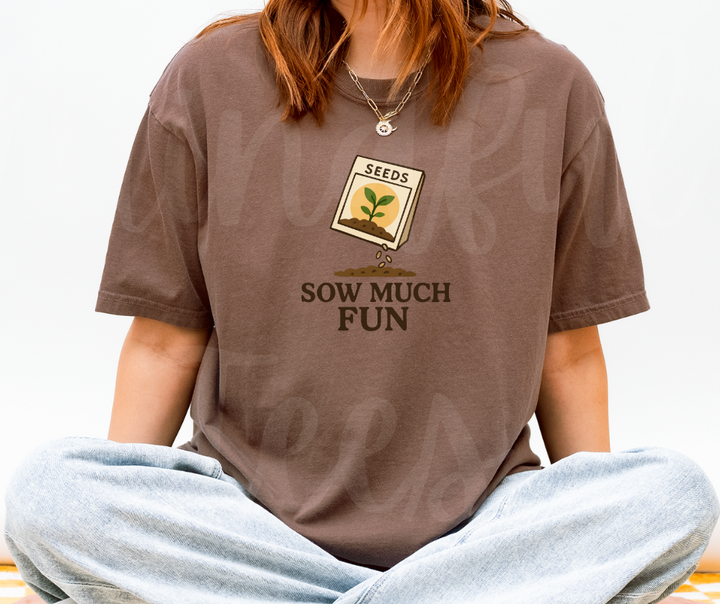 "Sow Much Fun" Funny Plant Lover Tee Design Unisex heavyweight t-shirt