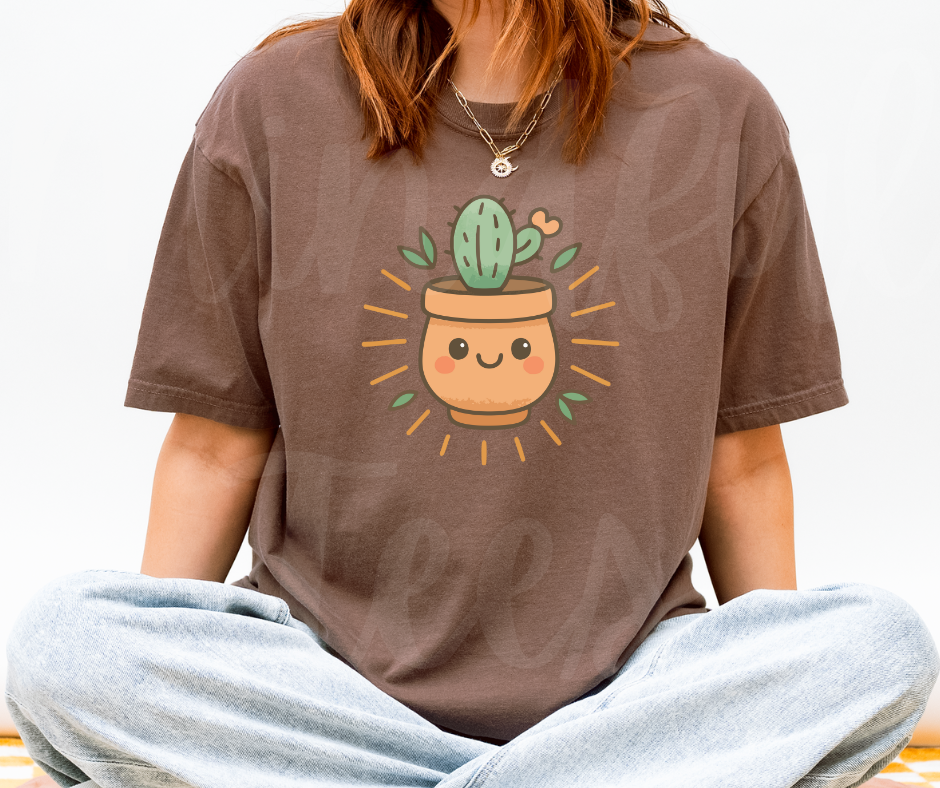 "Cute Cactus" Funny Design Pottery Clay Hobby Inspired Unisex heavyweight t-shirt