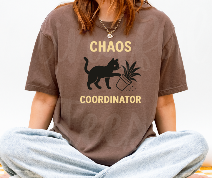 "Chaos Cordinator" Sarcastic Cat Design Unisex heavyweight t-shirt