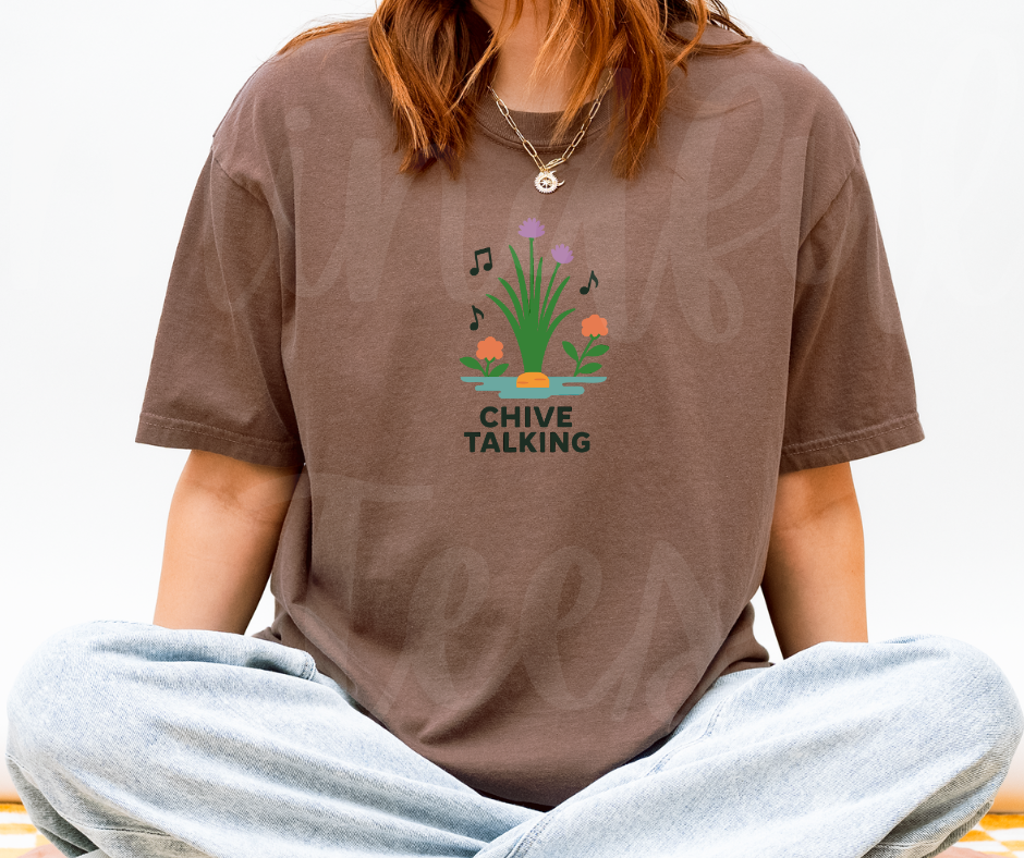 "Chive Talking" Funny Plant Lover Tee Design Unisex heavyweight t-shirt