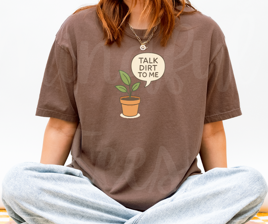 "Talk Dirt To Me" Funny Plant Lover Tee Design Unisex heavyweight t-shirt