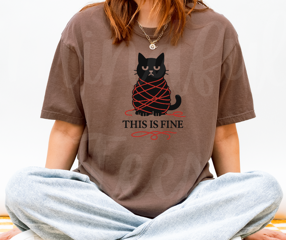 "This Is Fine" Sarcastic Design Unisex heavyweight t-shirt