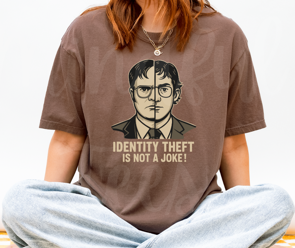"Identity Theft" Sarcastic Design The Office Inspired Unisex heavyweight t-shirt