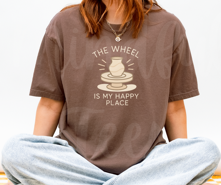 "Happy Place" Funny Design Pottery Clay Hobby Inspired Unisex heavyweight t-shirt