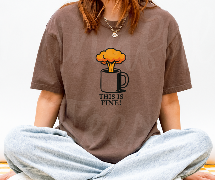 "This Is Fine" Sarcastic Design Unisex heavyweight t-shirt