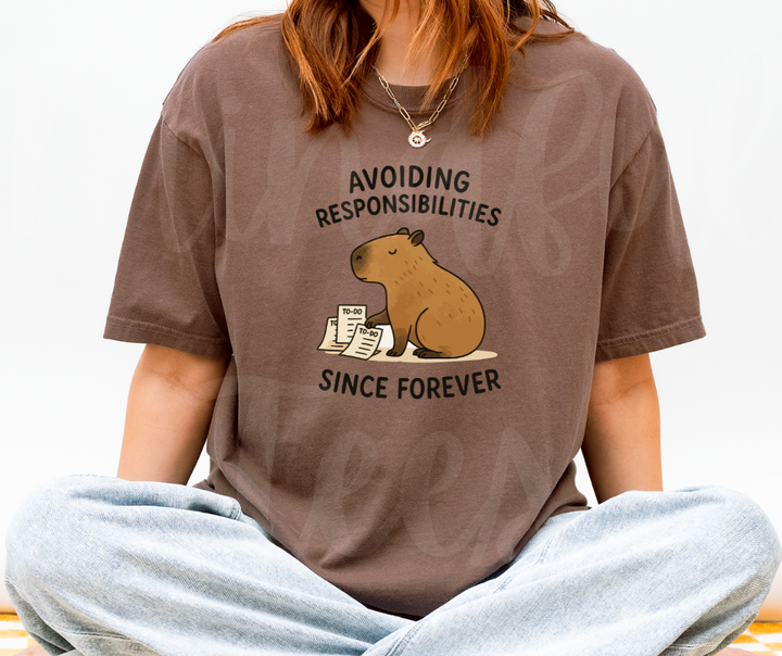"Avoiding Resposibilities" Sarcastic Design Unisex heavyweight t-shirt