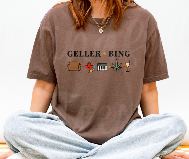 "Geller- Bing" Sarcastic Design Friends Inspired Unisex heavyweight t-shirt