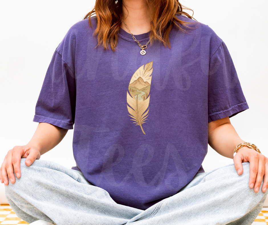 "The Feather" Birdwatching Design Birds and Nature Inspired Unisex heavyweight t-shirt