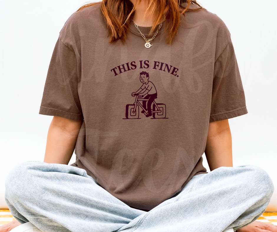"This Is Fine" Sarcastic Design Unisex heavyweight t-shirt