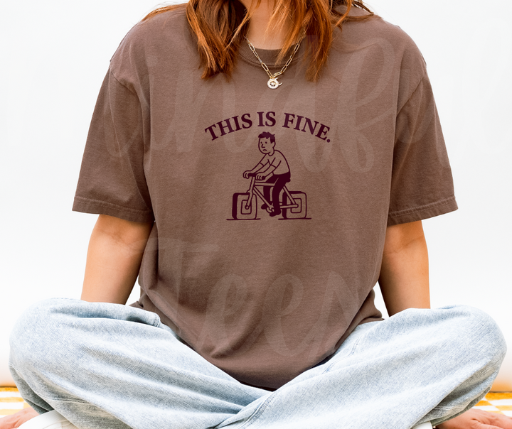 "This Is Fine" Sarcastic Design Unisex heavyweight t-shirt