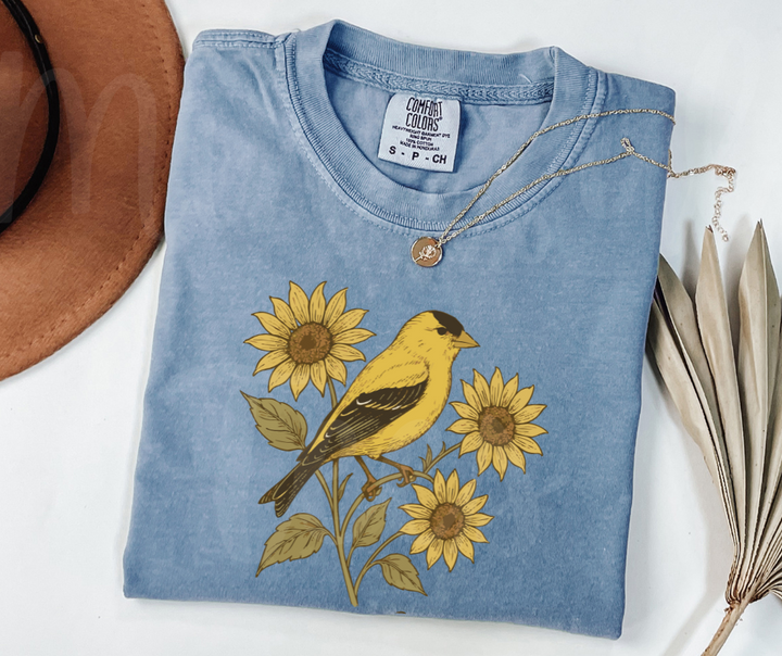 "American Goldfinch" Birdwatching Design Birds and Nature Inspired Unisex heavyweight t-shirt