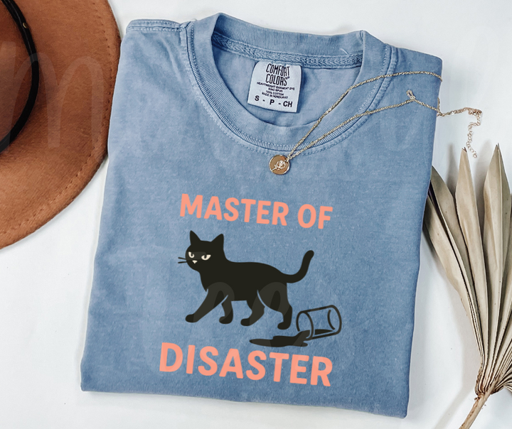 "Master Of Disaster" Sarcastic Cat Design Unisex heavyweight t-shirt