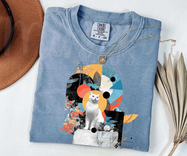 "Abstract Thoughts" Sarcastic Cat Design Unisex heavyweight t-shirt