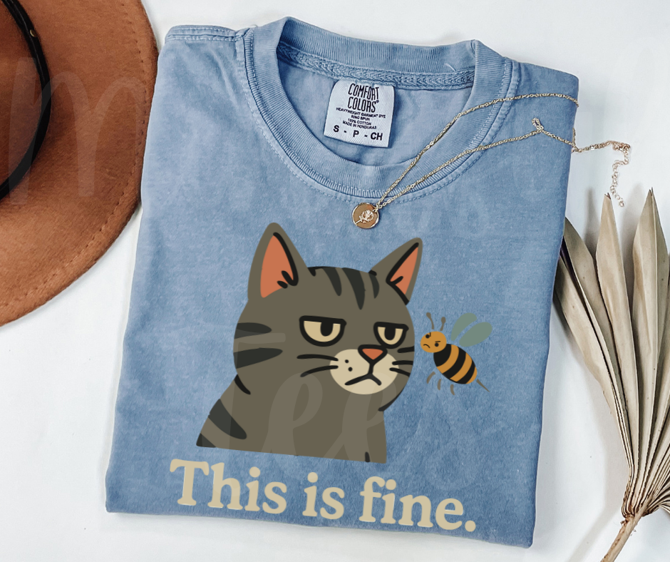 "This Is Fine" Sarcastic Design Unisex heavyweight t-shirt