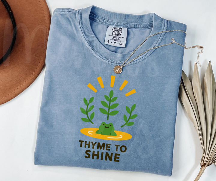 "Thyme to Shine" Funny Plant Lover Tee Design Unisex heavyweight t-shirt