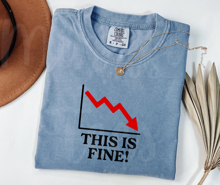 "This Is Fine" Sarcastic Design Unisex heavyweight t-shirt
