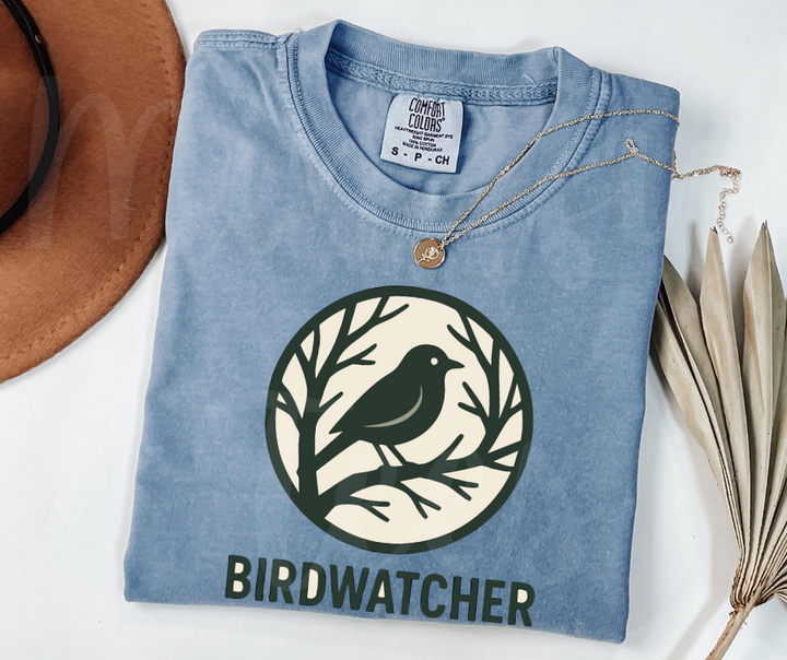 "Birdwatcher" Birdwatching Design Birds and Nature Inspired Unisex heavyweight t-shirt