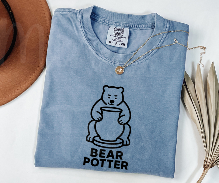 "Bear Potter" Funny Design Pottery Clay Hobby Inspired Unisex heavyweight t-shirt