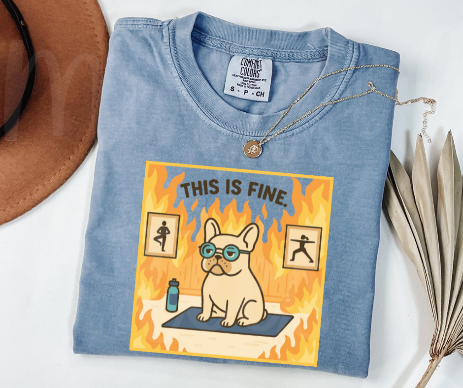 "This Is Fine" Sarcastic Design Unisex heavyweight t-shirt