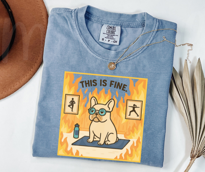 "This Is Fine" Sarcastic Design Unisex heavyweight t-shirt