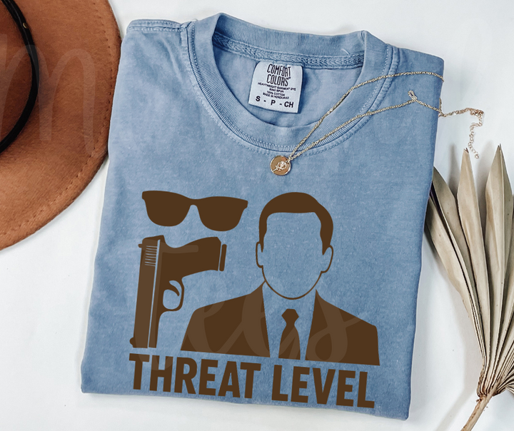 "Threat Level Midnight" Sarcastic Design The Office Inspired Unisex heavyweight t-shirt