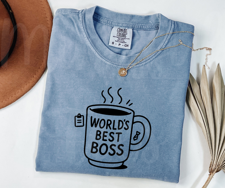 "World's Best Boss" Sarcastic Design The Office Inspired Unisex heavyweight t-shirt