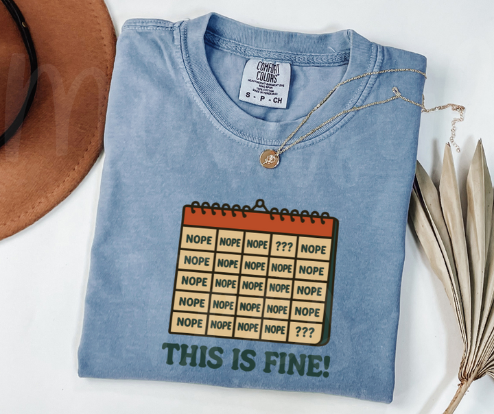 "This Is Fine" Sarcastic Design Unisex heavyweight t-shirt
