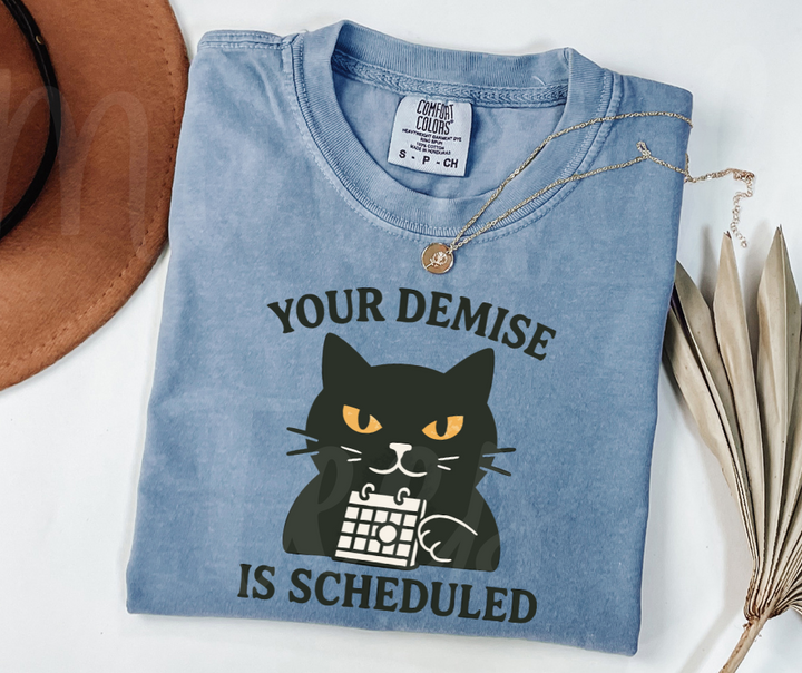 "Your Demise" Sarcastic Cat Design Unisex heavyweight t-shirt