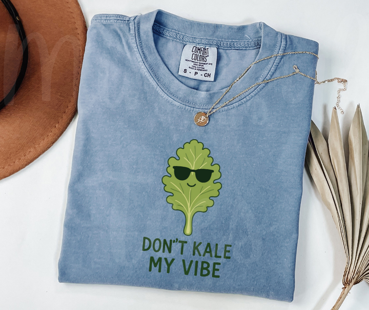 "Don't Kale My Vibe" Funny Plant Lover Tee Design Unisex heavyweight t-shirt