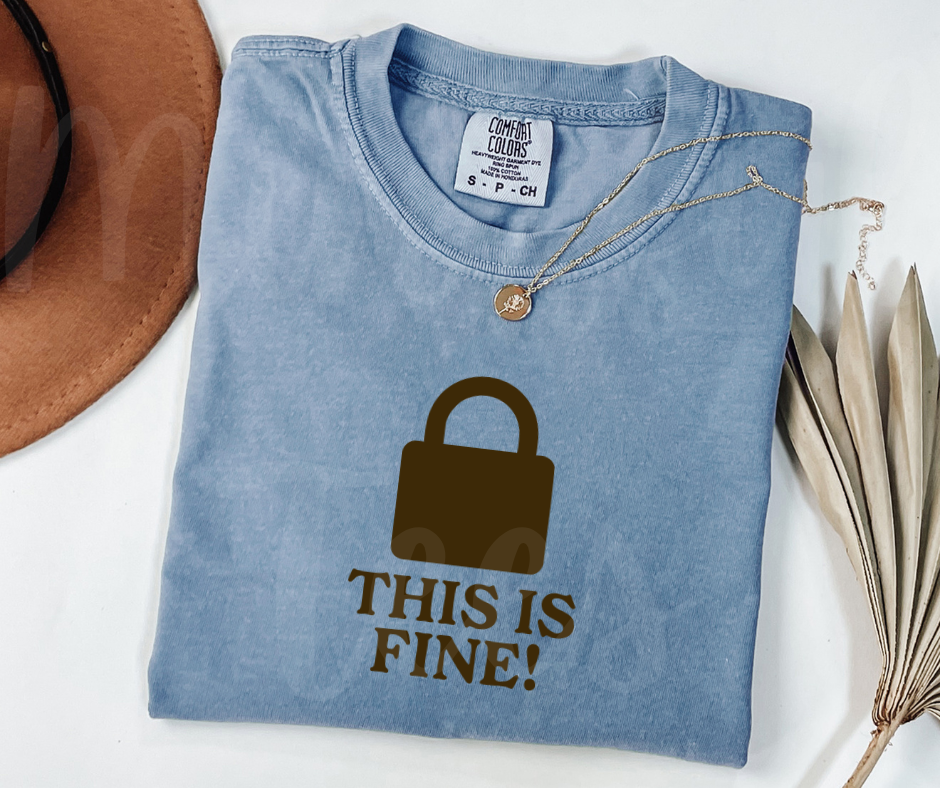 "This Is Fine" Sarcastic Design Unisex heavyweight t-shirt