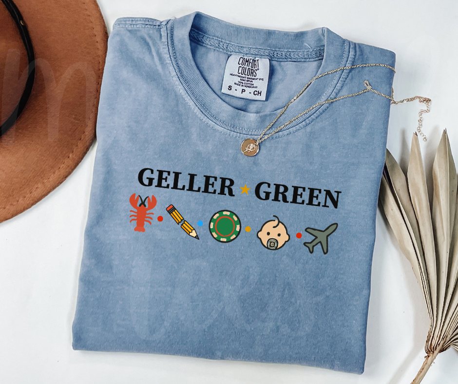 "Geller-Green" Sarcastic Design Friends Inspired Unisex heavyweight t-shirt