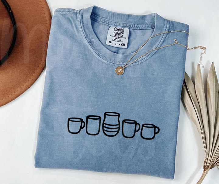 "Little Cups" Funny Design Pottery Clay Hobby Inspired Unisex heavyweight t-shirt